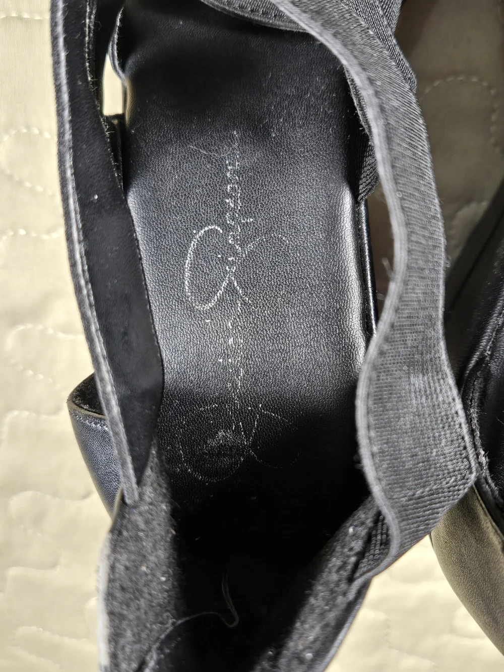 Jessica Simpson Black Faux Leather Strappy Wedges Wedge Platform Sandals - Black